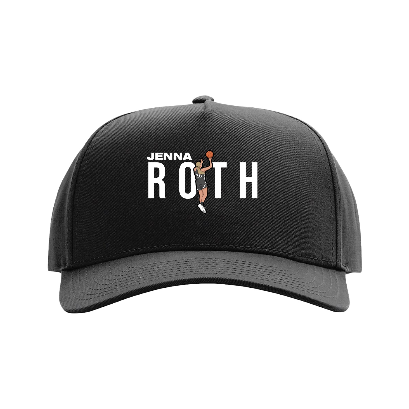 Full Fabric Five-Panel Champ Cap — Player Name in Black