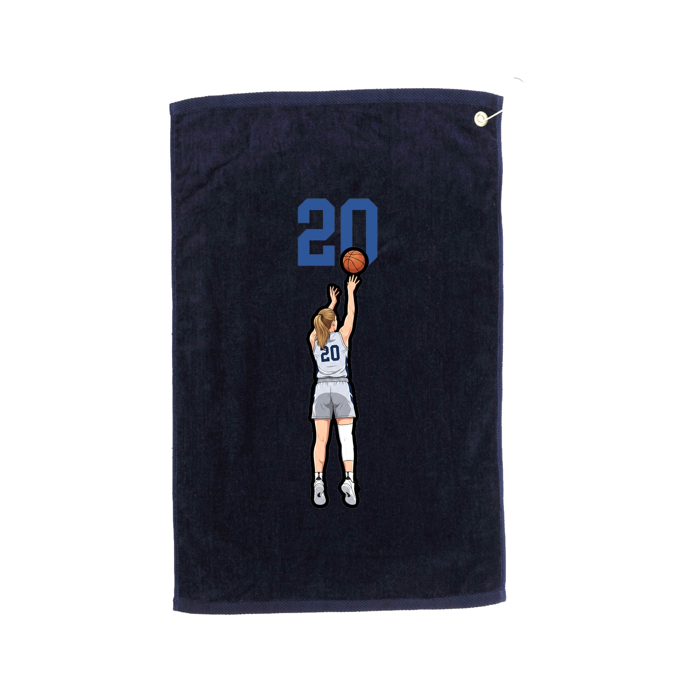 Golf Towel — Number Top in Navy