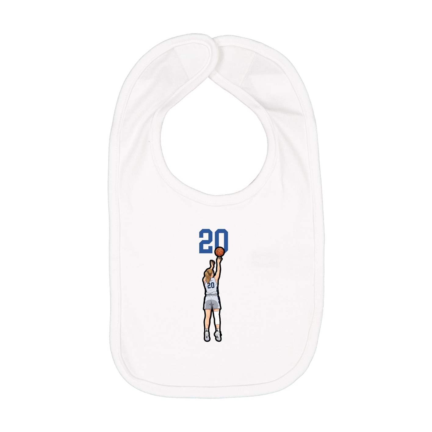 Infant Bib — Number Top in White