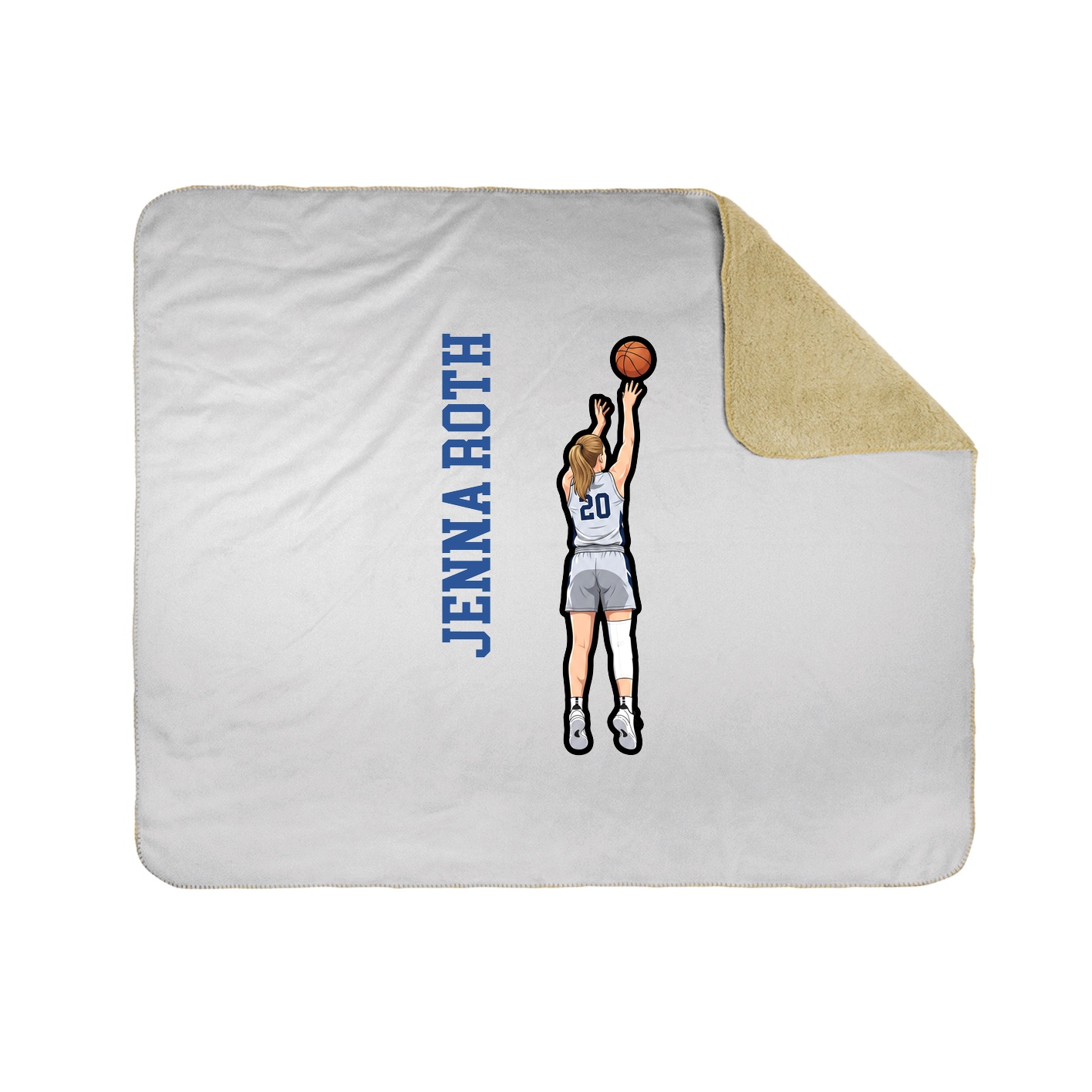 Throw Blanket — Name Vertical in White