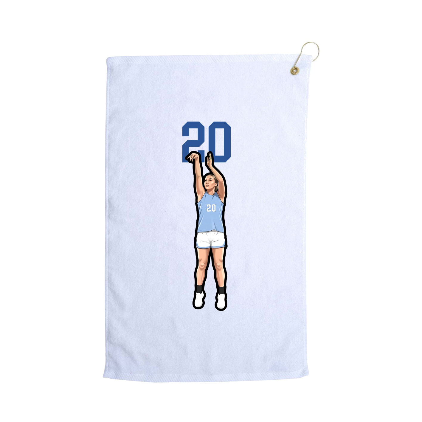 Golf Towel — Number Top in White