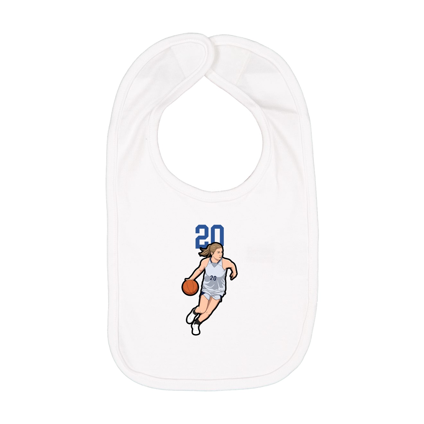 Infant Bib — Number Top in White