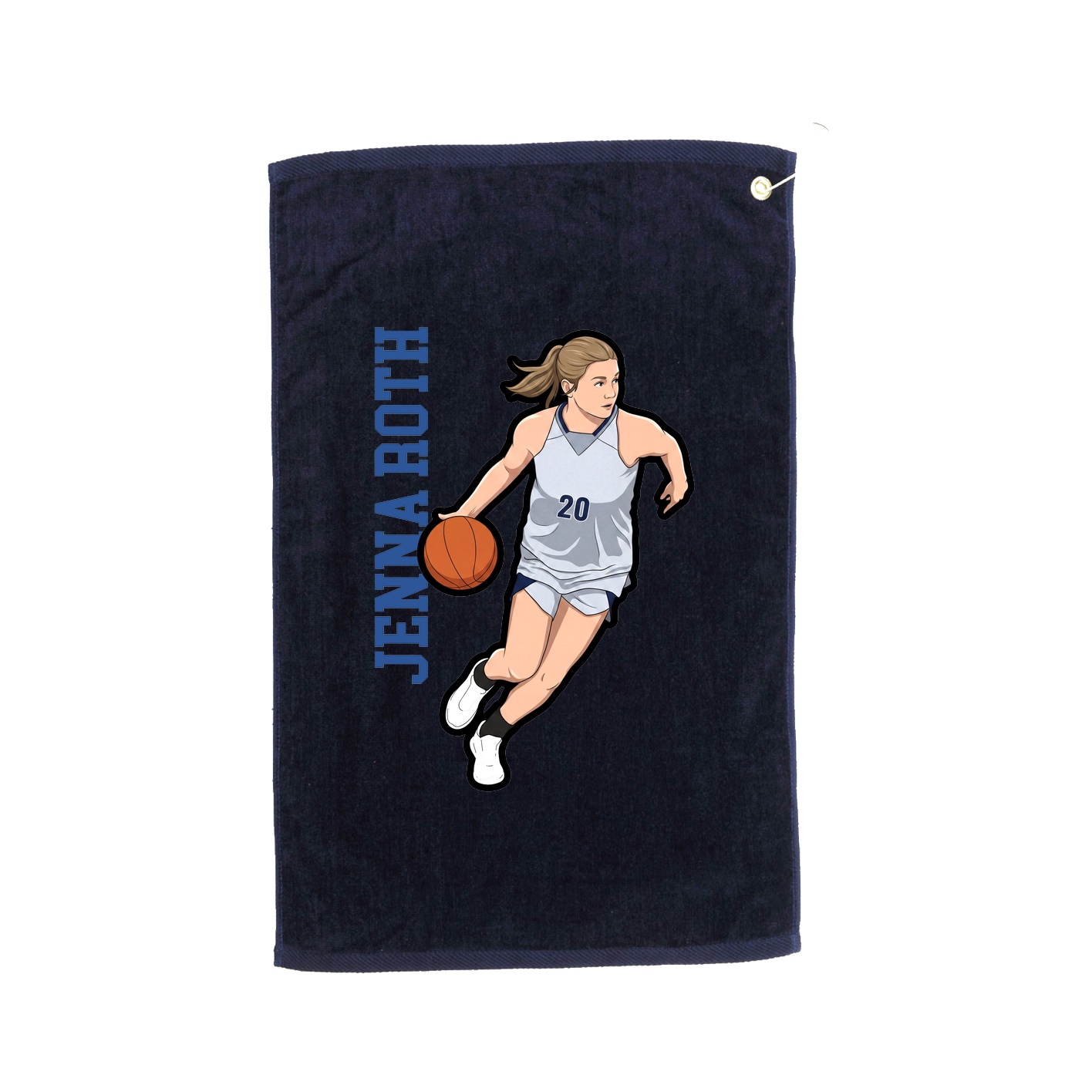 Golf Towel — Name Vertical in Navy