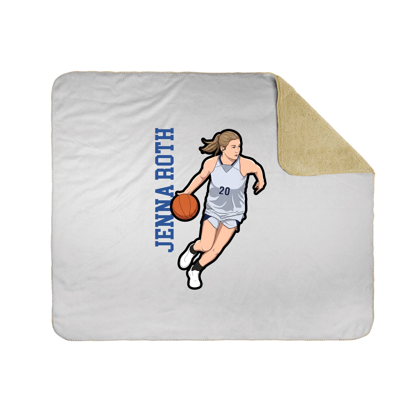 Throw Blanket — Name Vertical in White