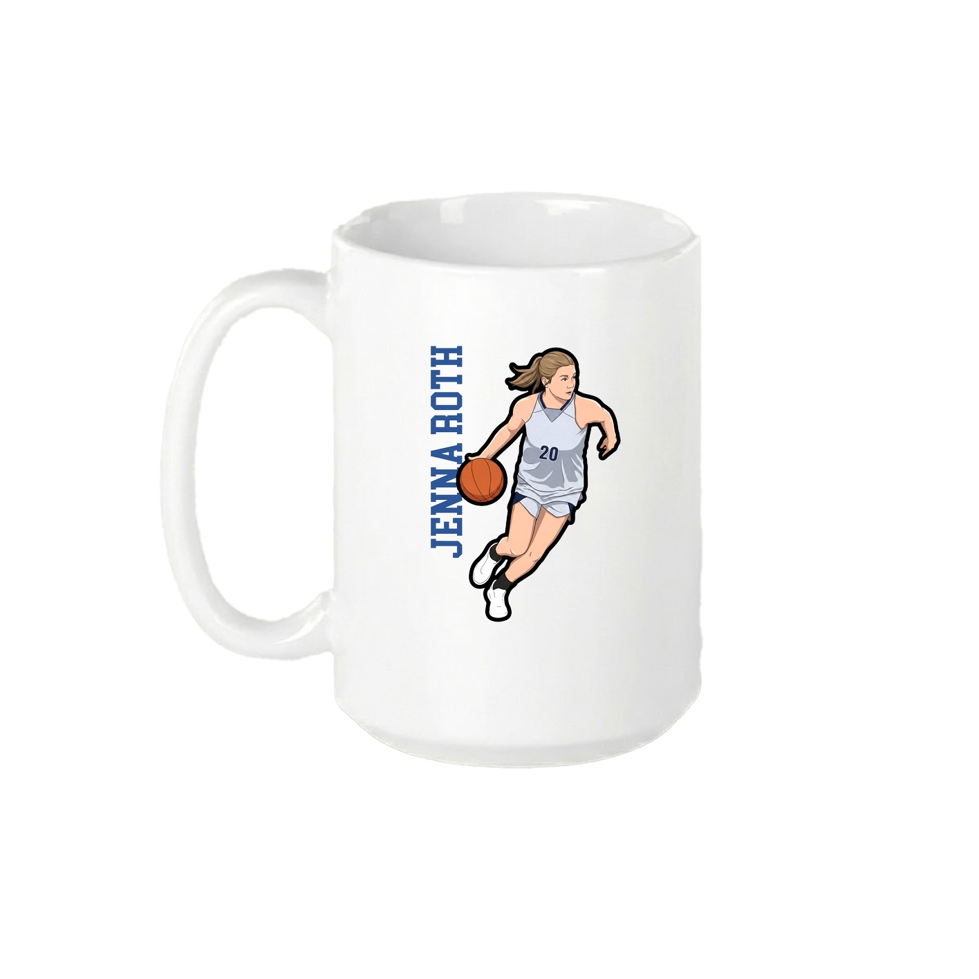 15oz Coffee Mug — Name Vertical in White