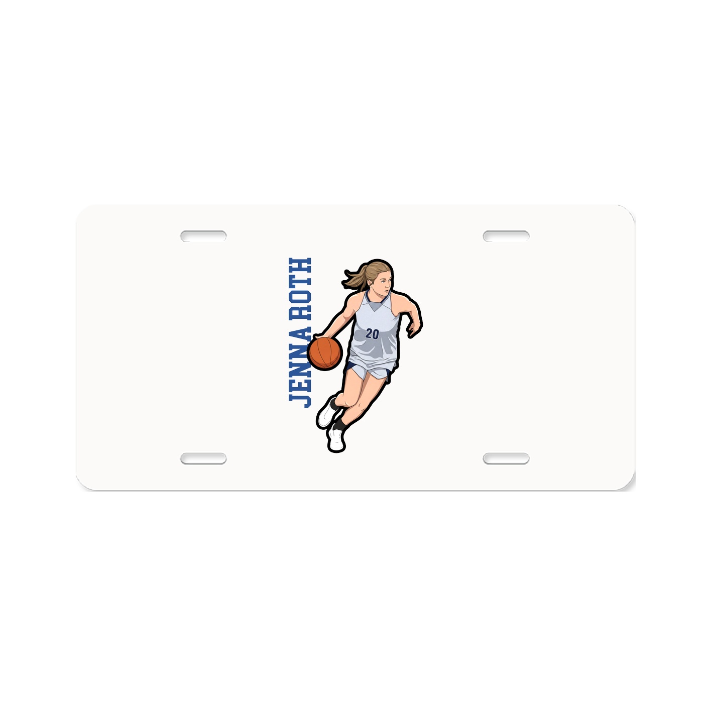 License Plate — Name Vertical in Classic