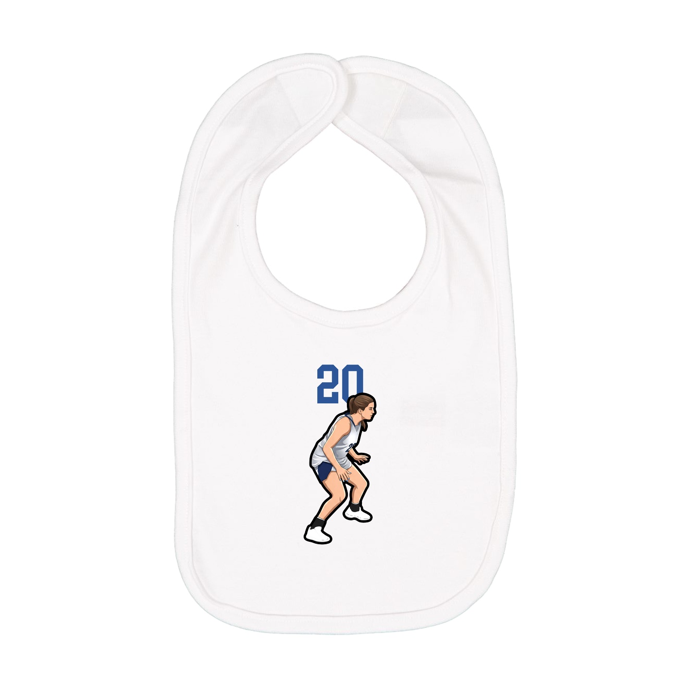 Infant Bib — Number Top in White