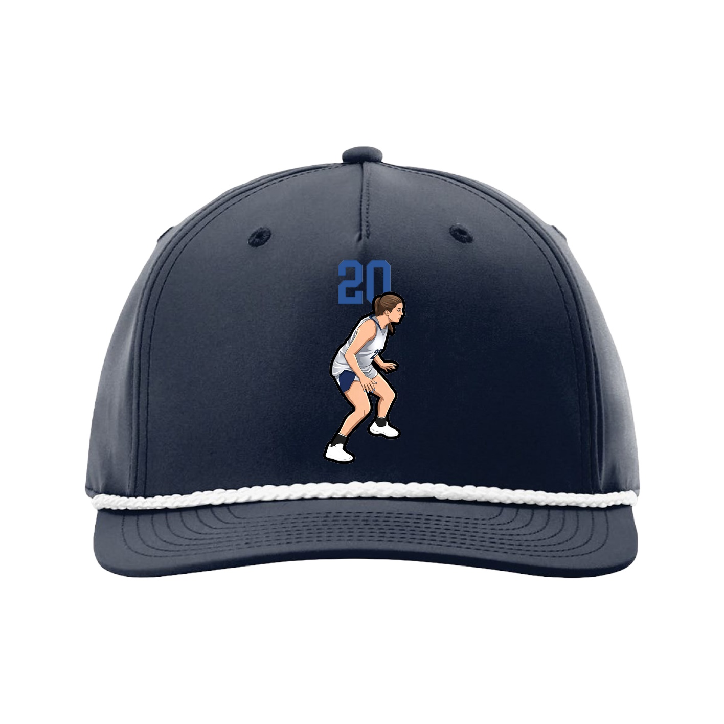 Five-Panel Classic Rope Cap — Number Top in Navy