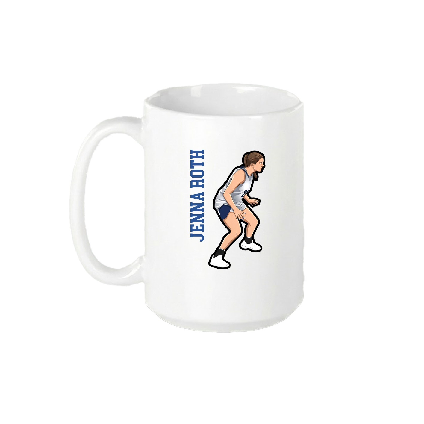 15oz Coffee Mug — Name Vertical in White