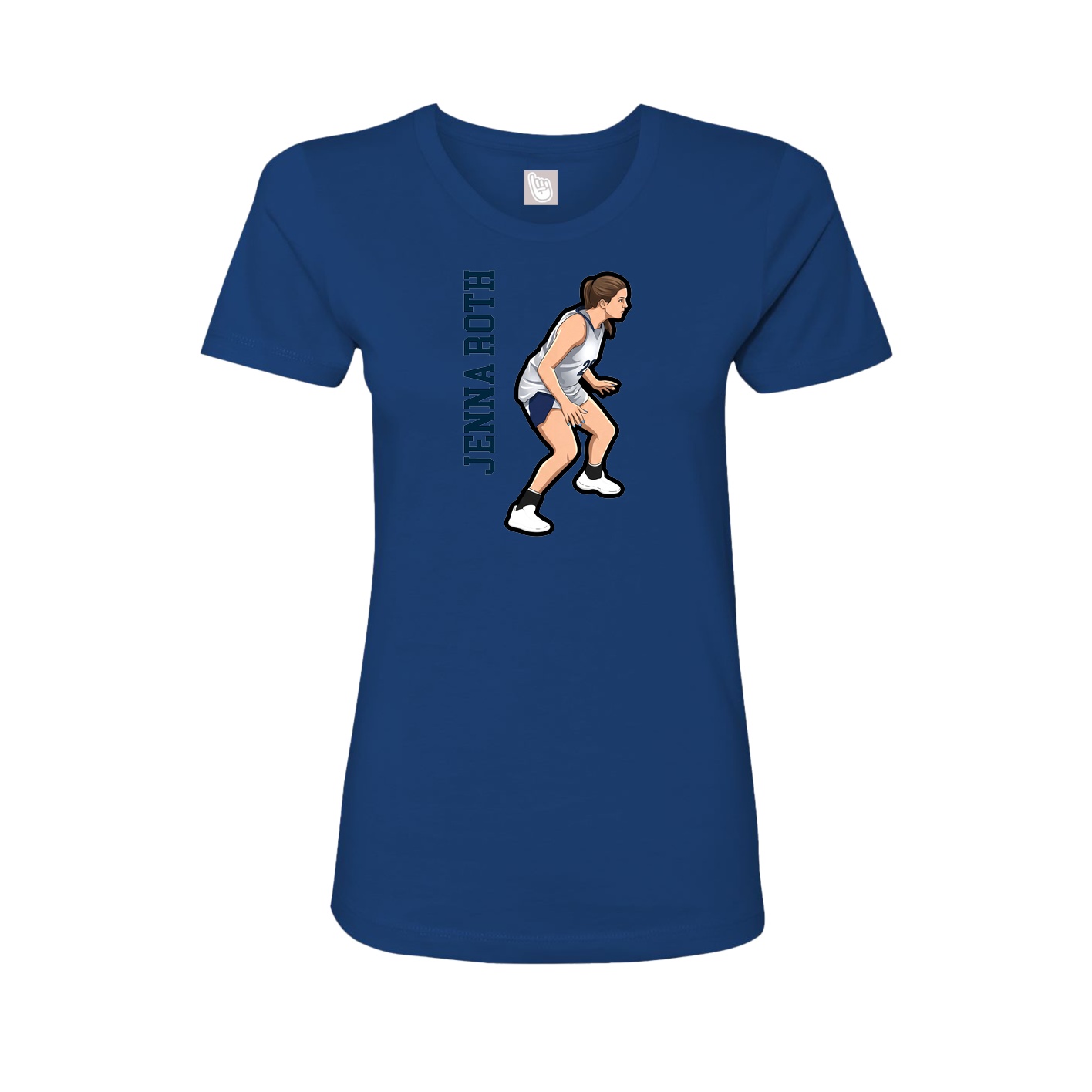 Womens Tee — Name Vertical in Royal