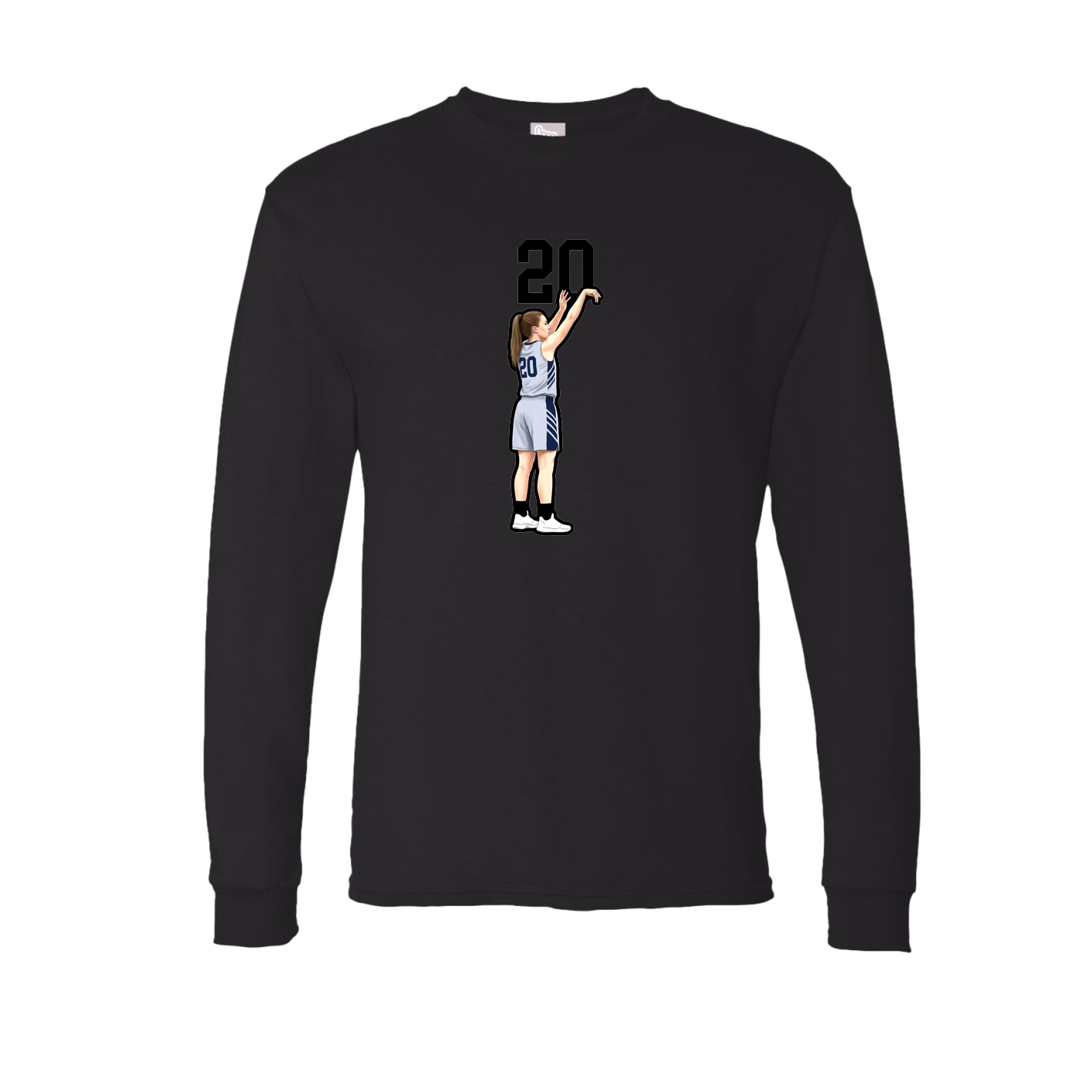 Long Sleeve Tee — Number Top in Black