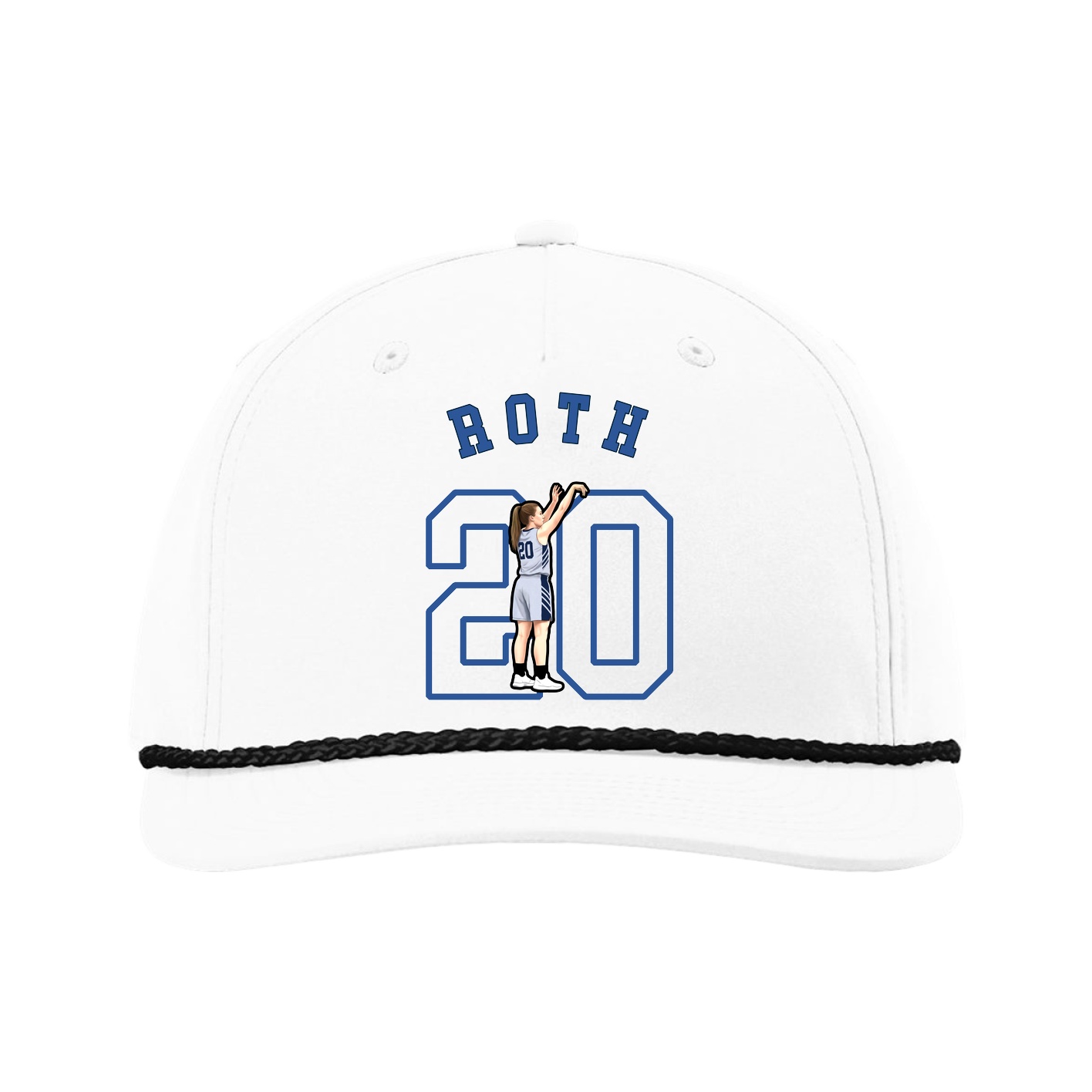 Five-Panel Classic Rope Cap — Shirsey Arch in White