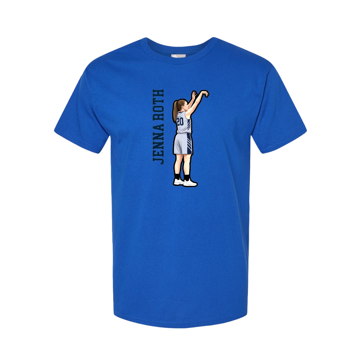 Youth Tee — Name Vertical in Royal