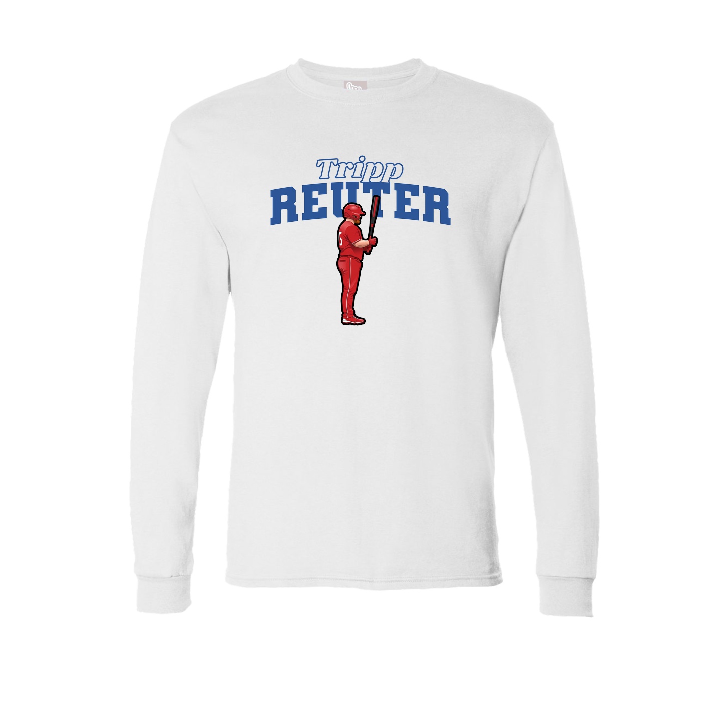 Long Sleeve Tee — Name Arch in White