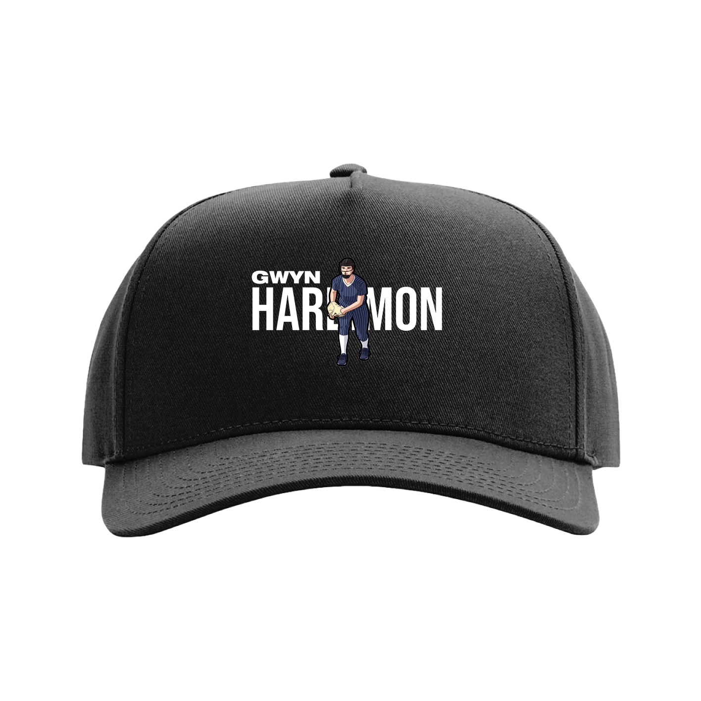 Full Fabric Five-Panel Champ Cap — Player Name in Black