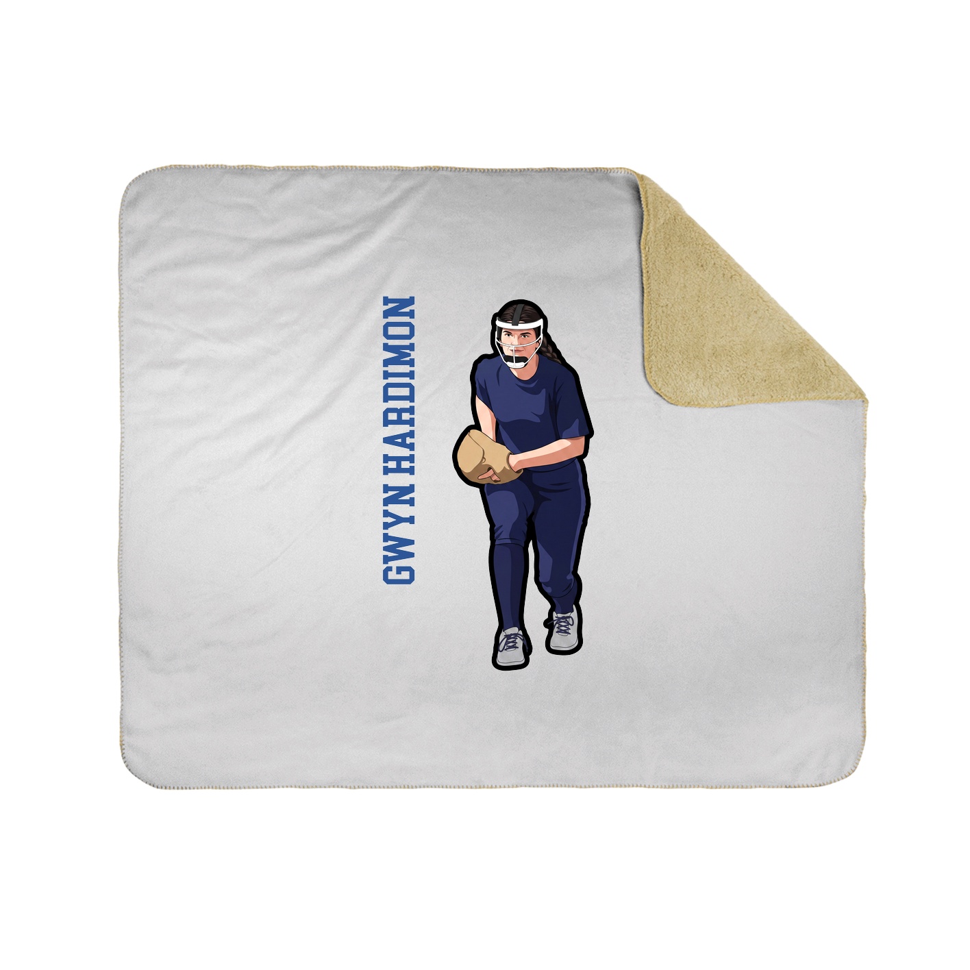 Throw Blanket — Name Vertical in White