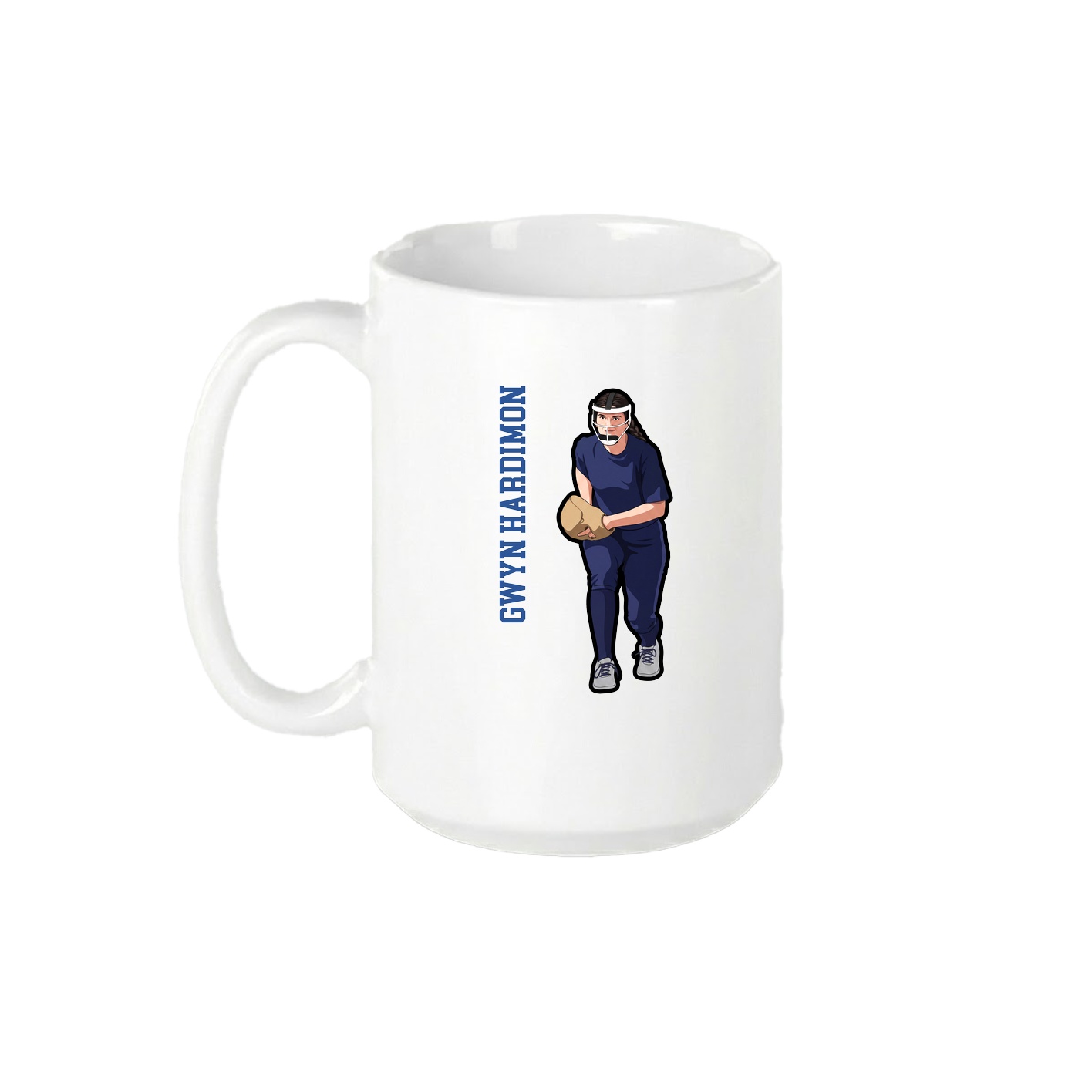 15oz Coffee Mug — Name Vertical in White