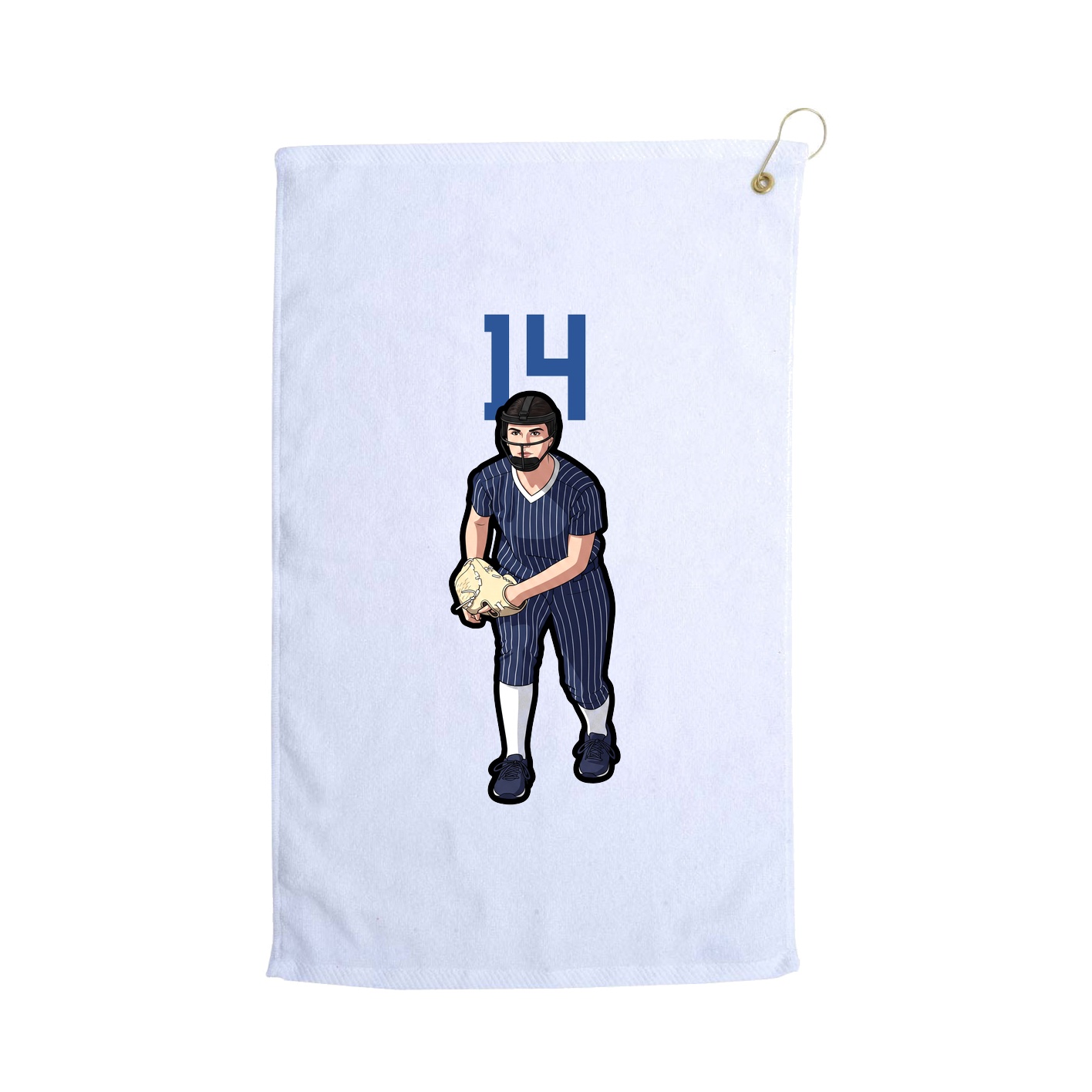 Golf Towel — Number Top in White