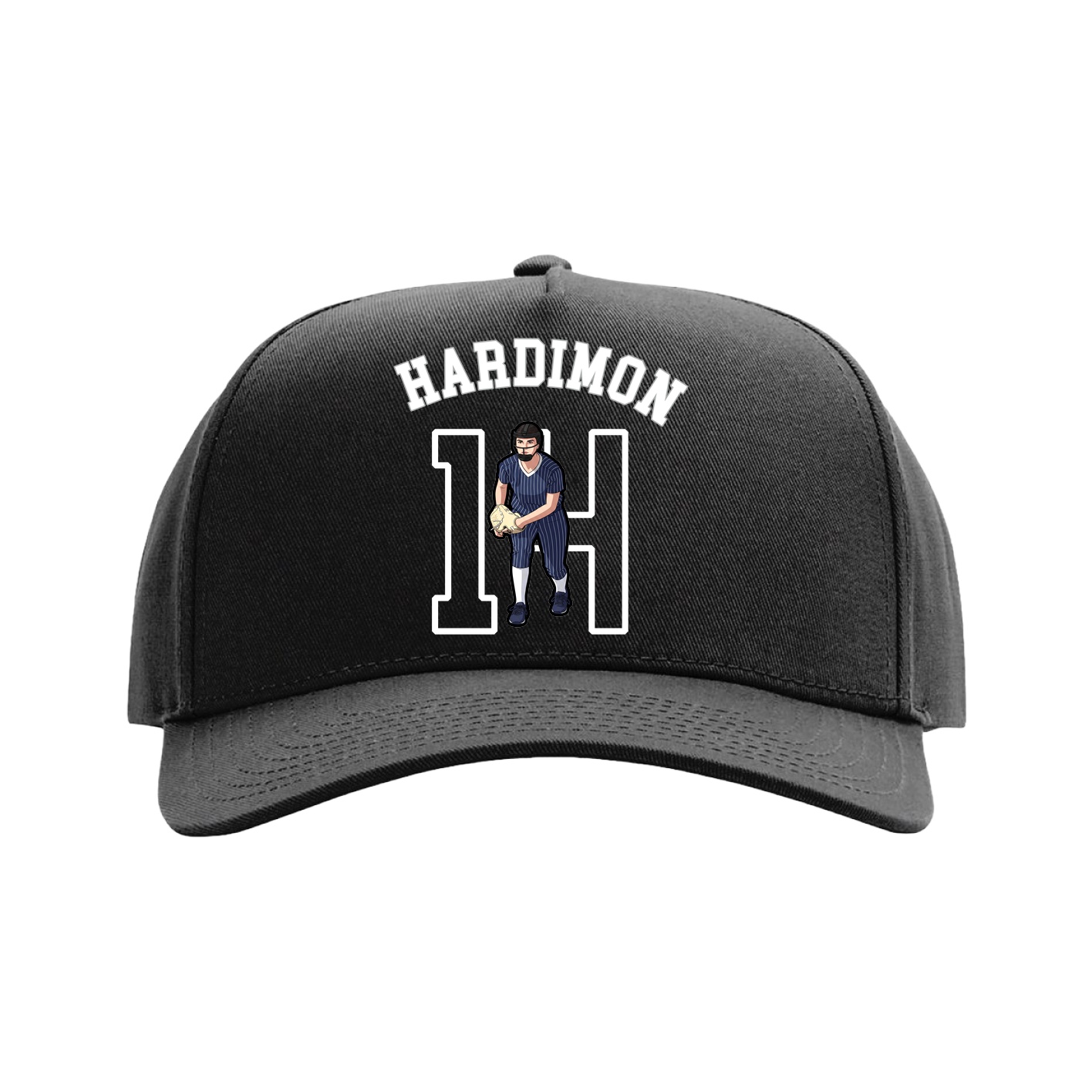 Full Fabric Five-Panel Champ Cap — Shirsey Arch in Black