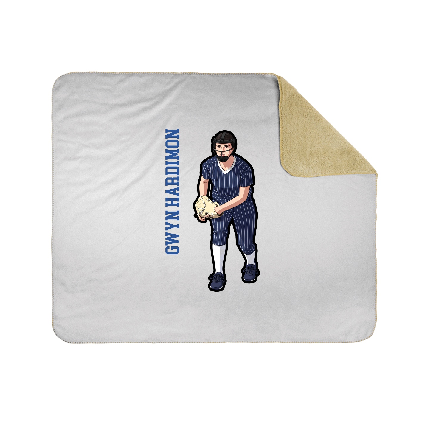 Throw Blanket — Name Vertical in White