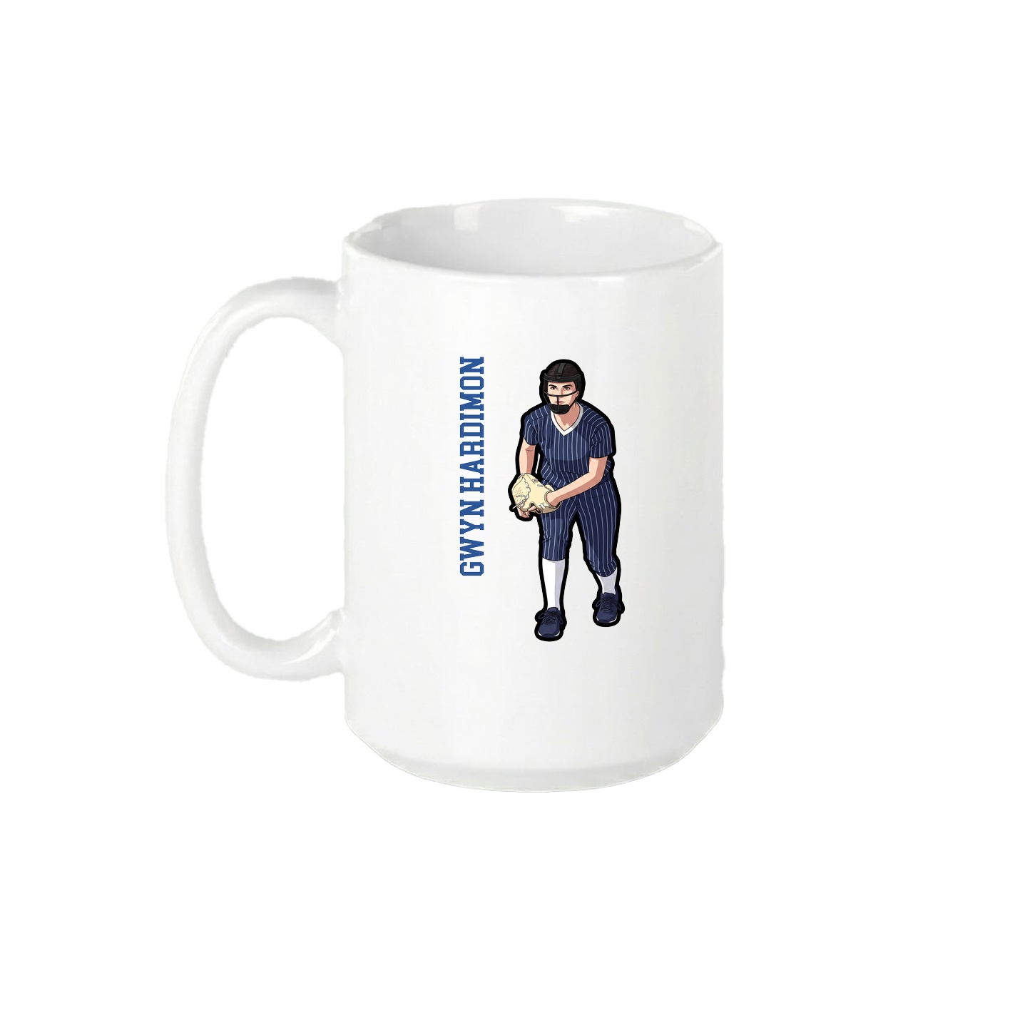 15oz Coffee Mug — Name Vertical in White