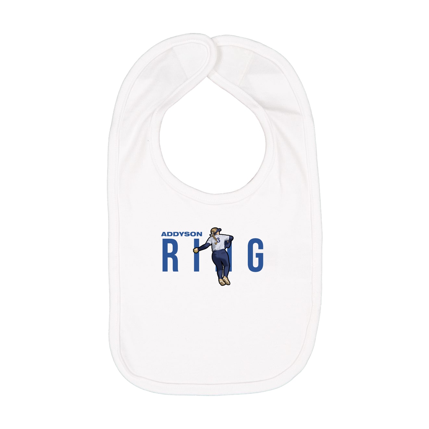 Infant Bib — Player Name in White