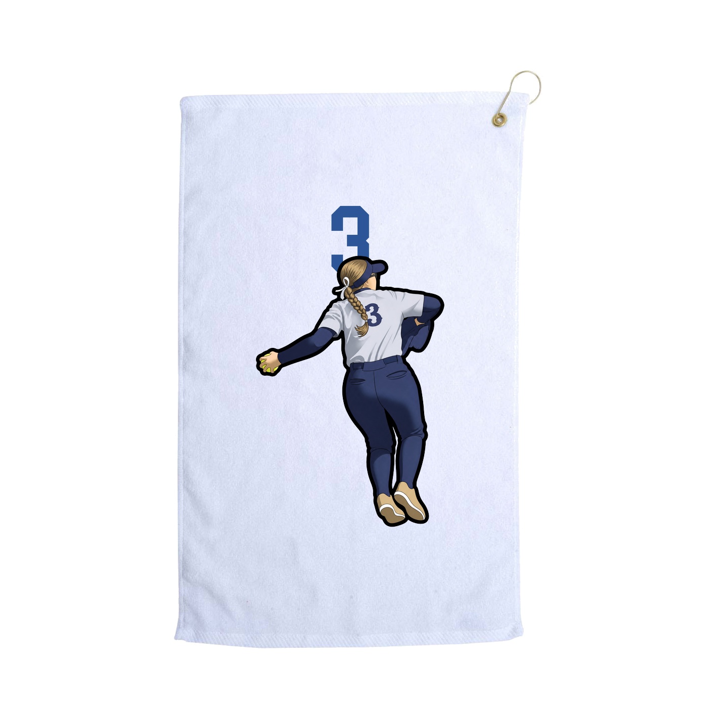 Golf Towel — Number Top in White
