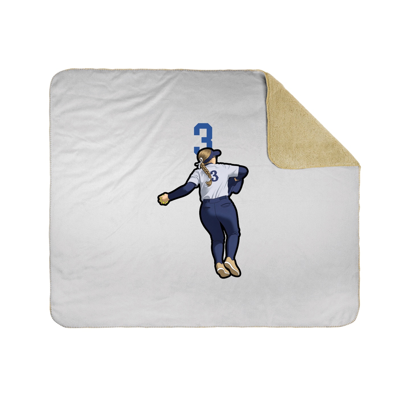 Throw Blanket — Number Top in White