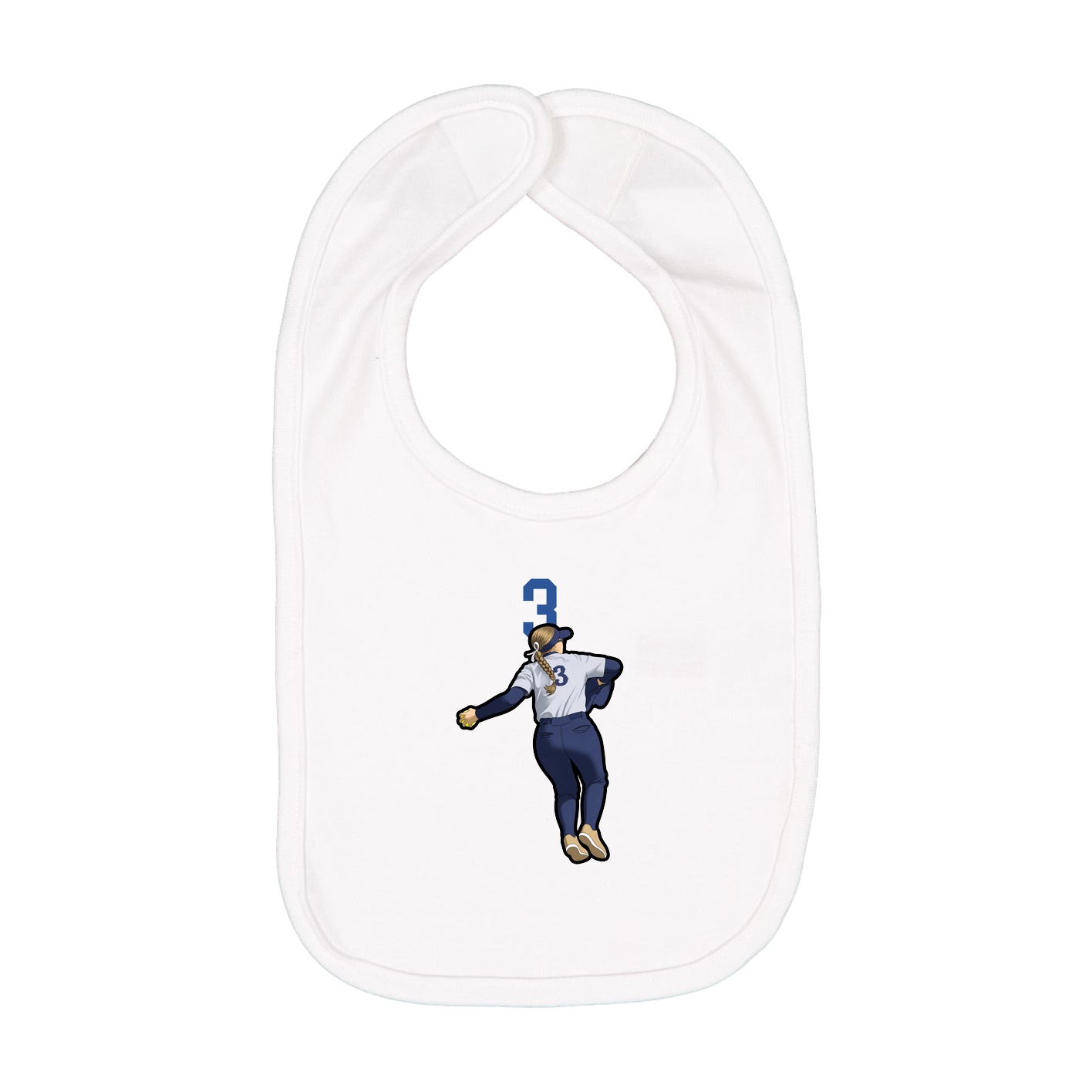 Infant Bib — Number Top in White