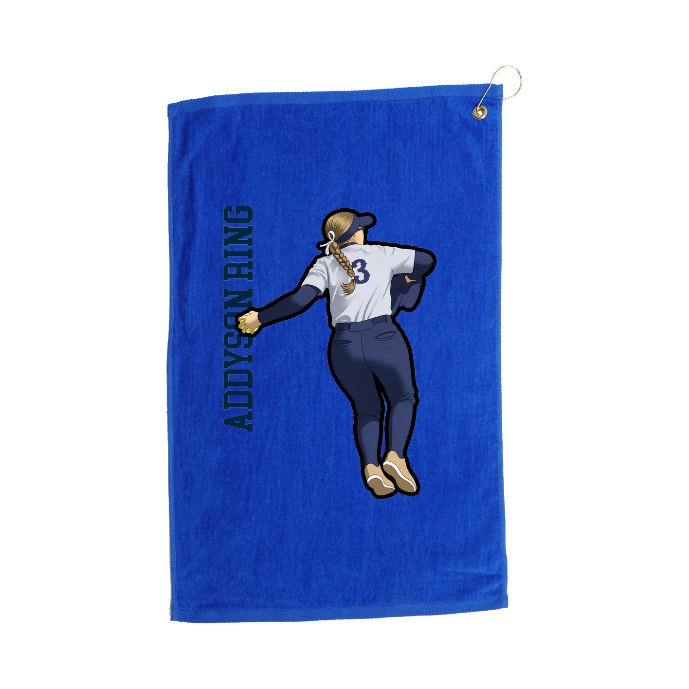 Golf Towel — Name Vertical in Royal