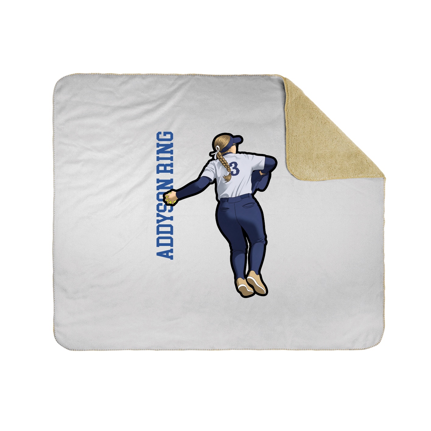 Throw Blanket — Name Vertical in White