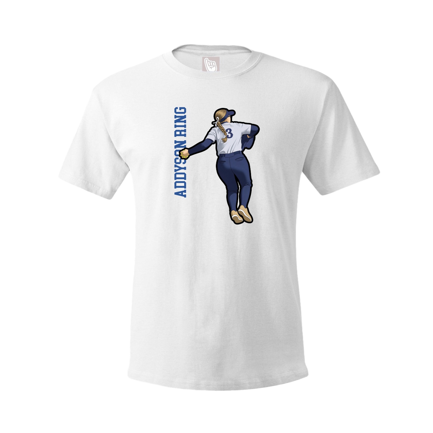 Tee — Name Vertical in White