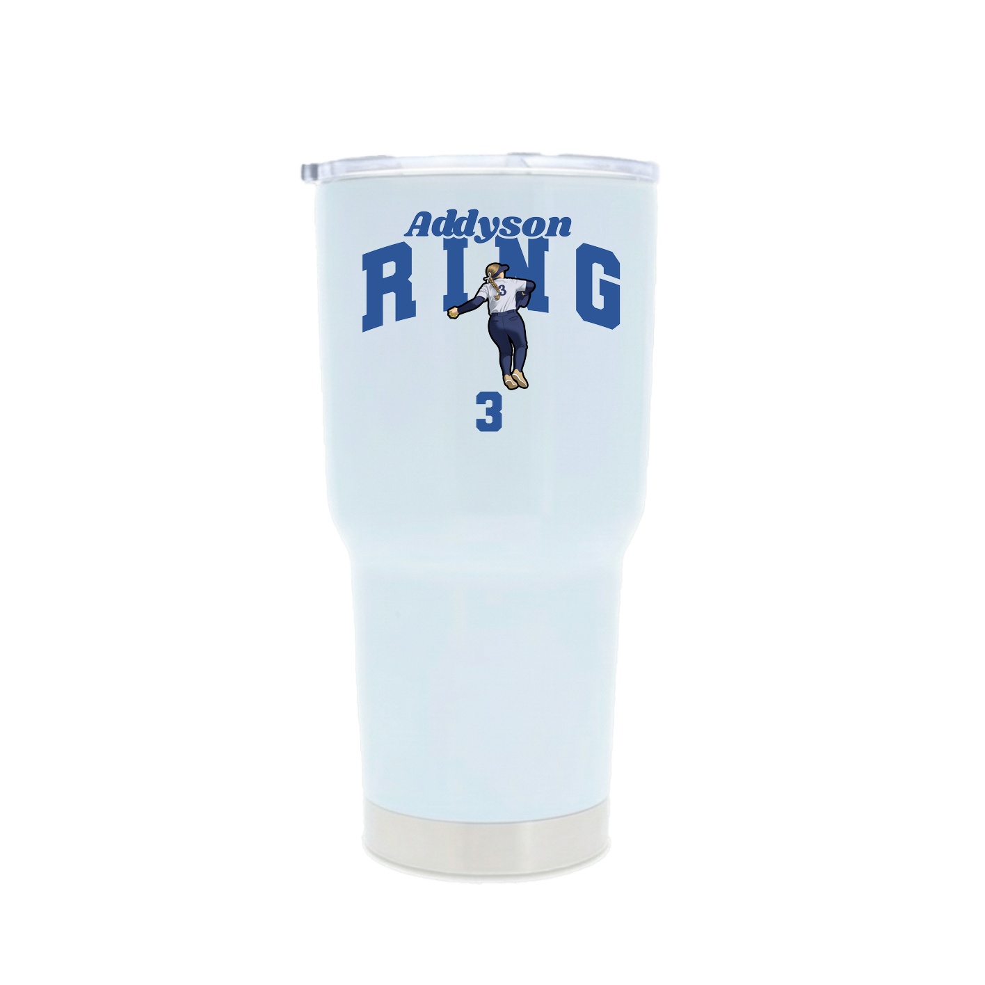 30oz Stainless Steel Tumbler — Signature Arch in White