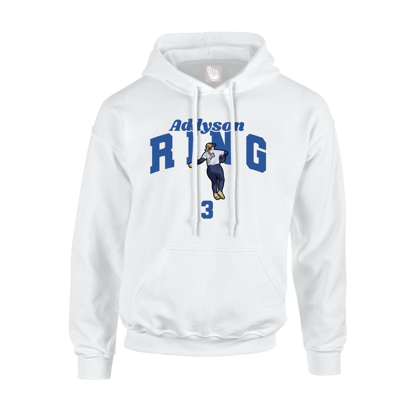 Youth Hoodie — Signature Arch in White
