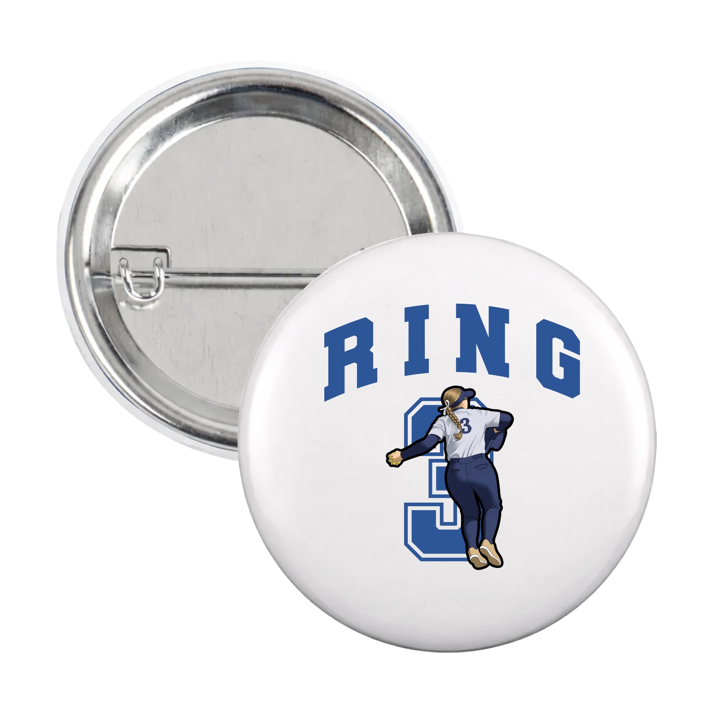 Game Day Button — Number in White