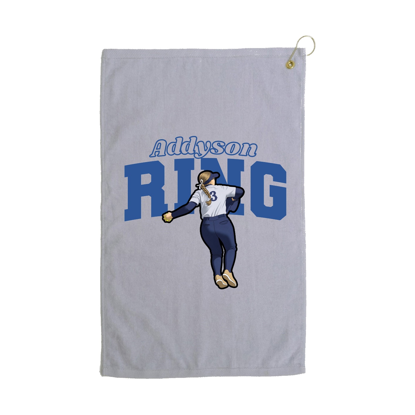 Golf Towel — Name Arch in Grey
