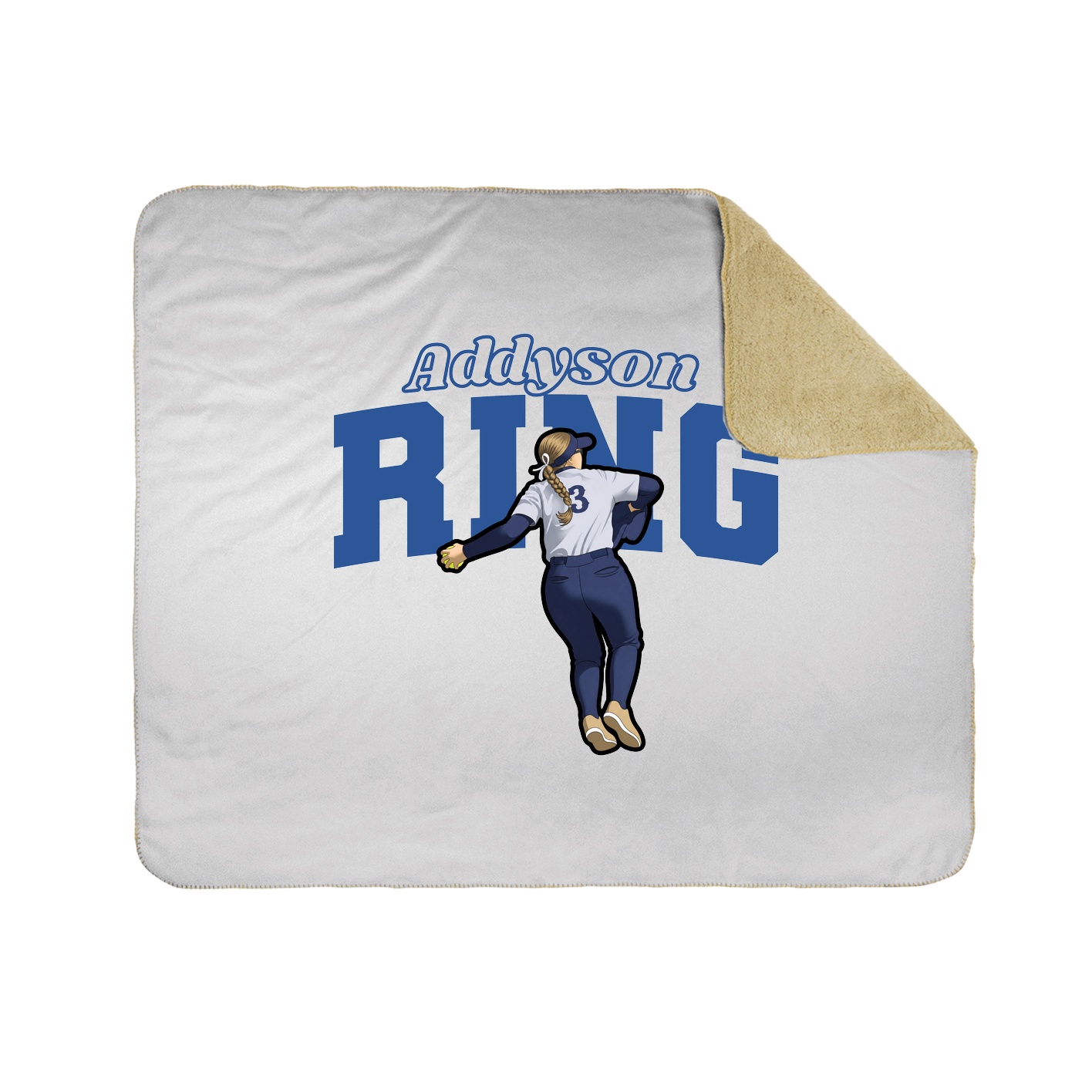 Throw Blanket — Name Arch in White