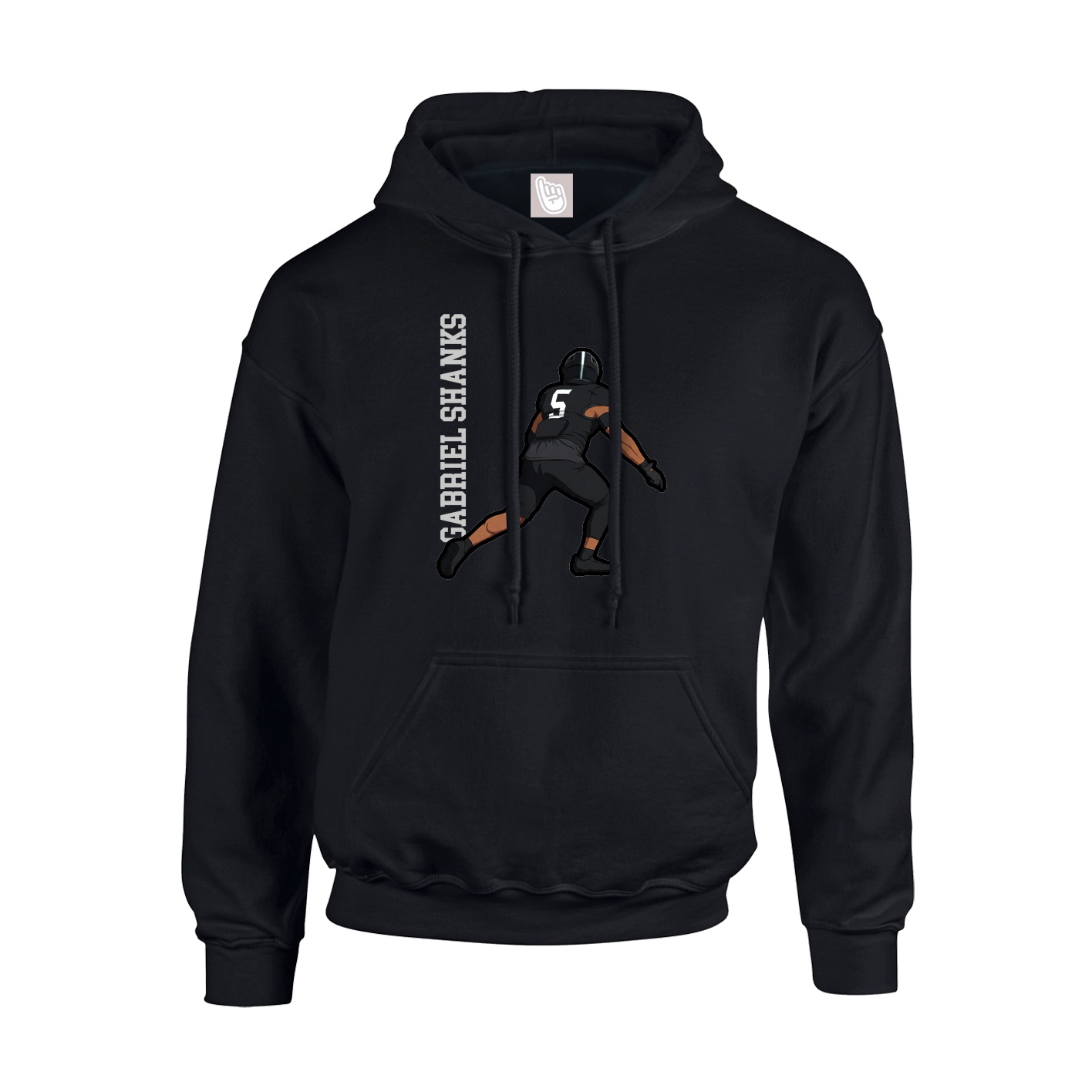 Youth Hoodie — Name Vertical in Black