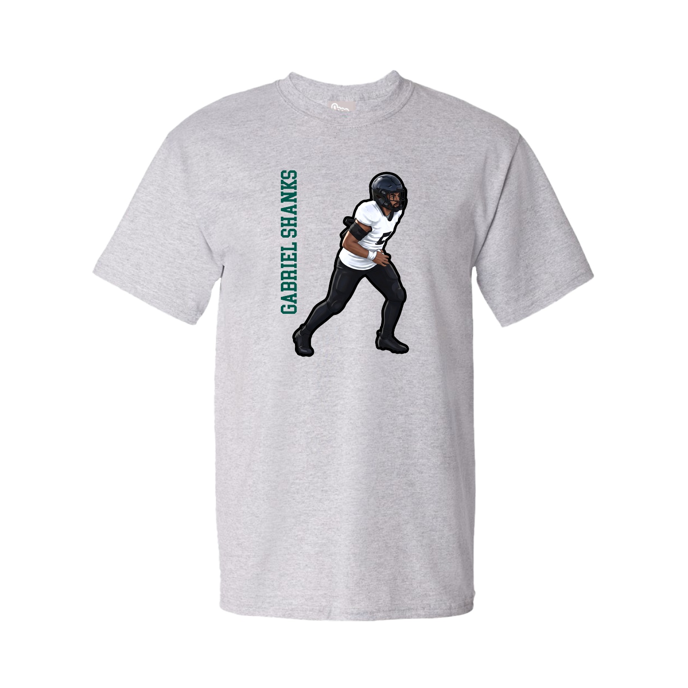Youth Tee — Name Vertical in Grey
