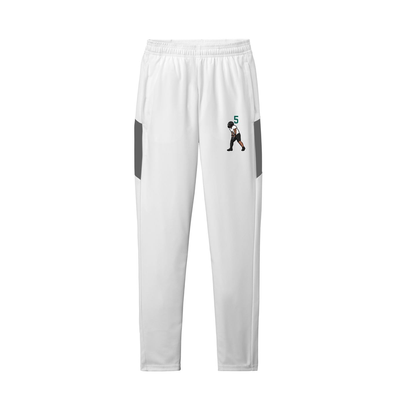 Team Travel Pant — Number Top in White/Grey