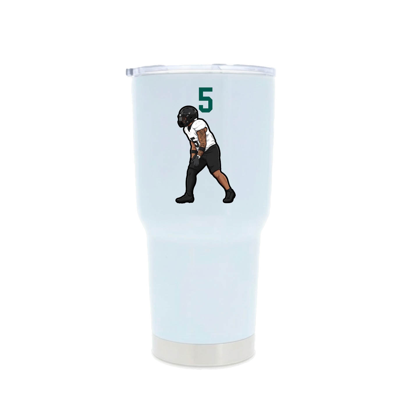 30oz Stainless Steel Tumbler — Number Top in White
