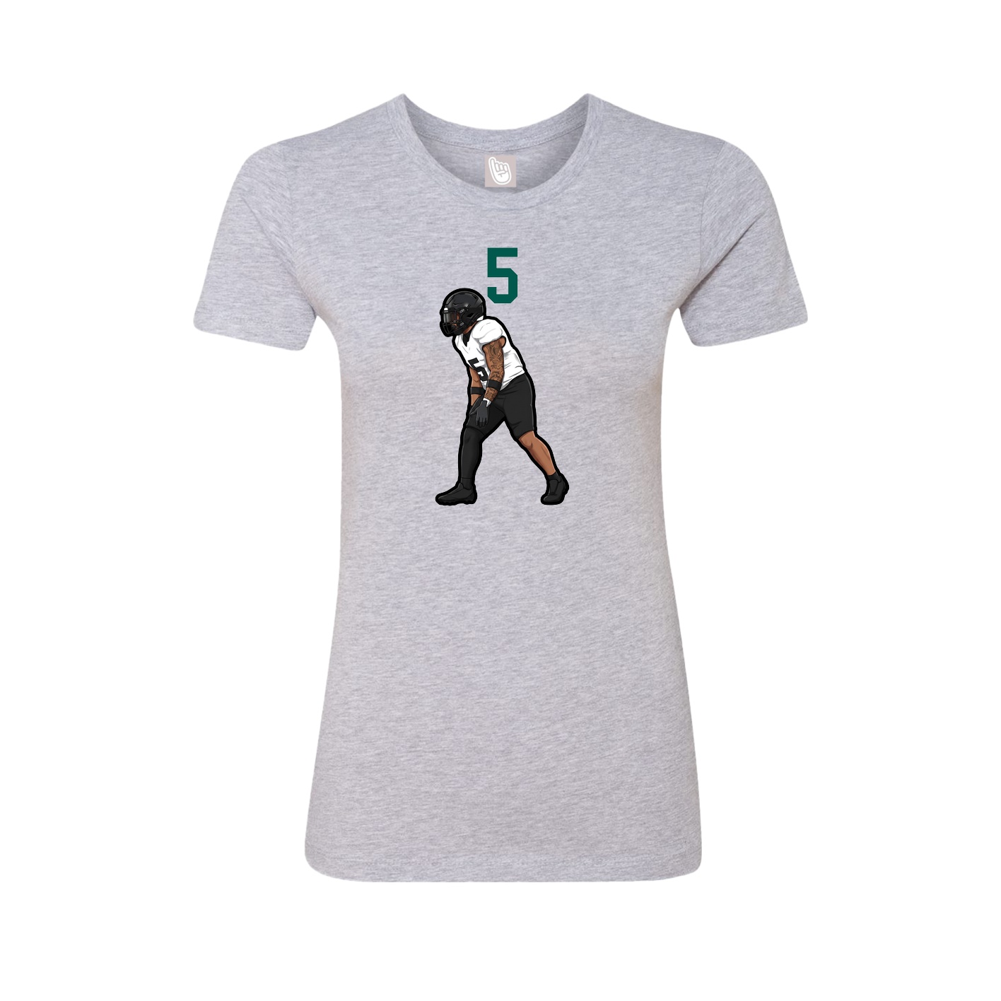 Womens Tee — Number Top in Grey