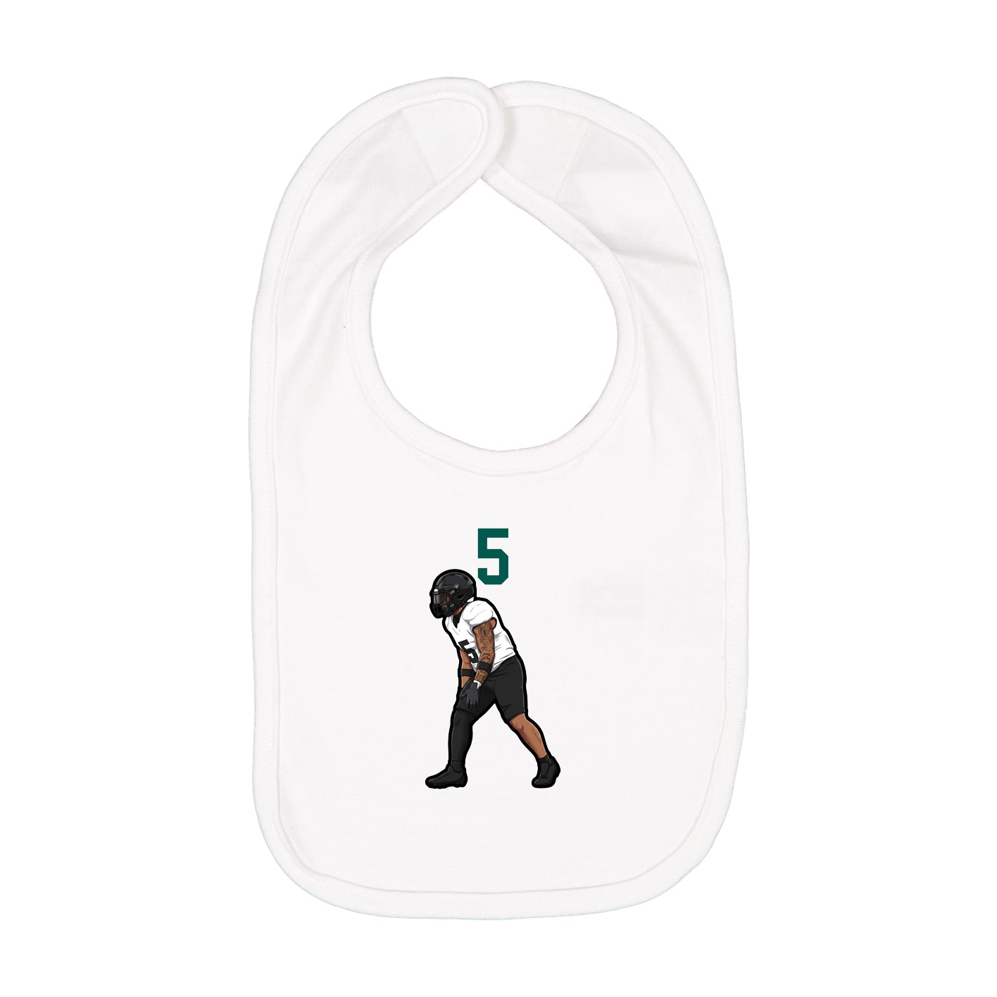 Infant Bib — Number Top in White