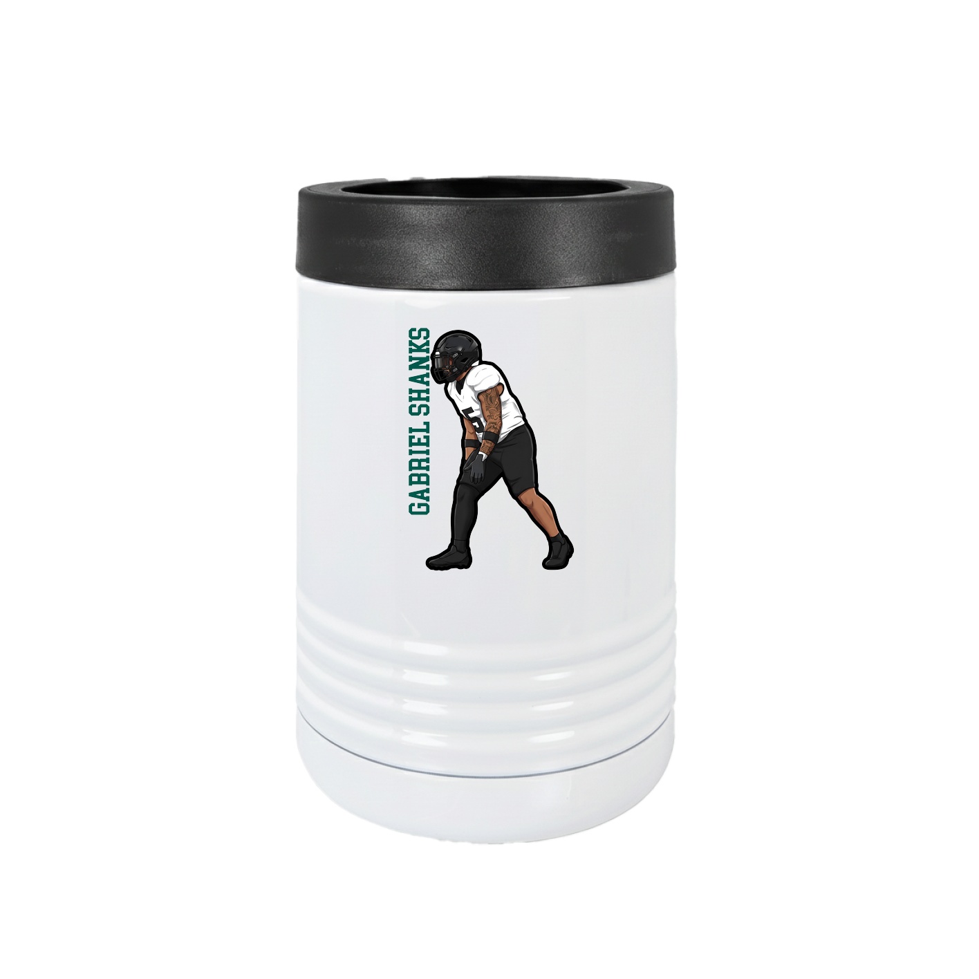 Beverage Holder — Name Vertical in White