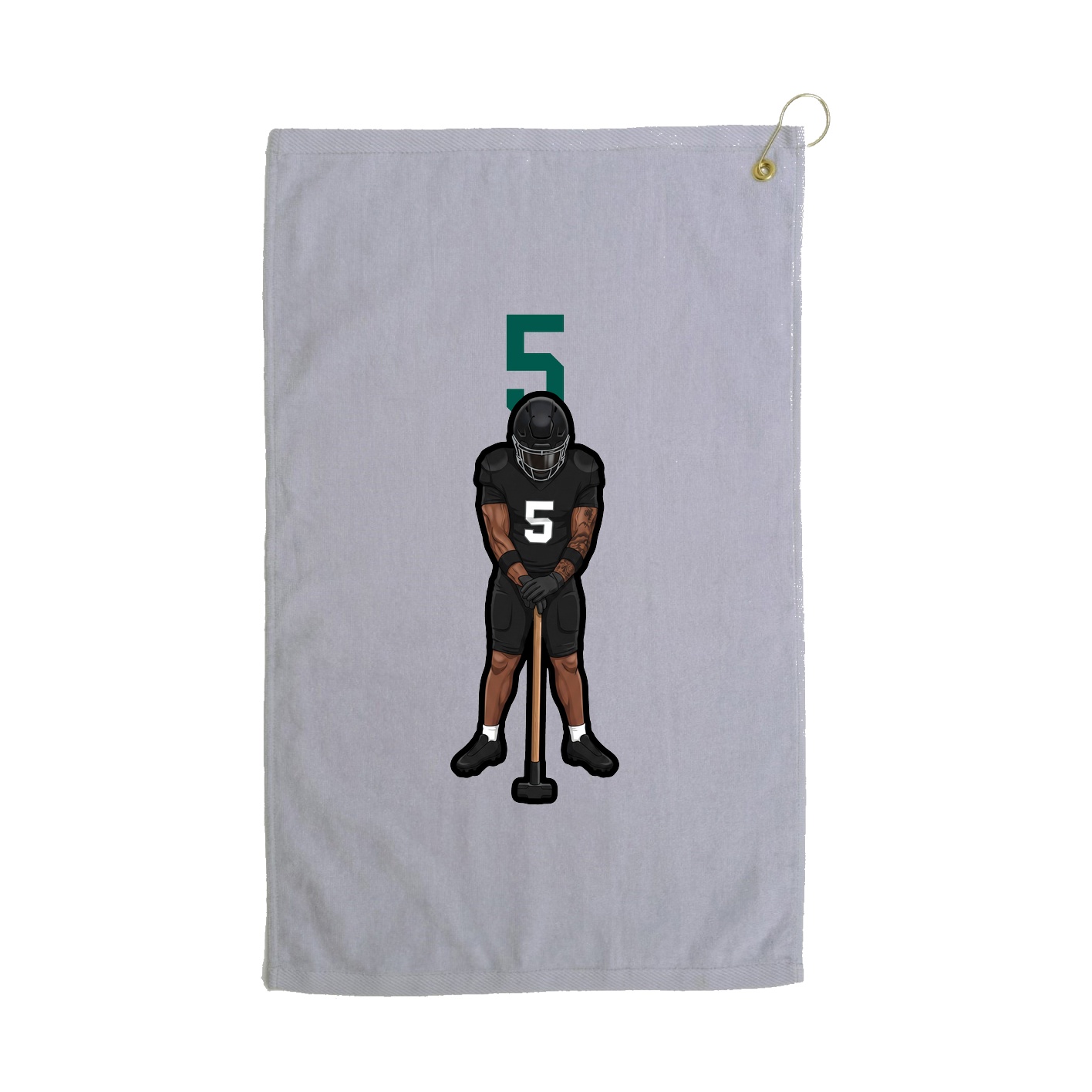 Golf Towel — Number Top in Grey