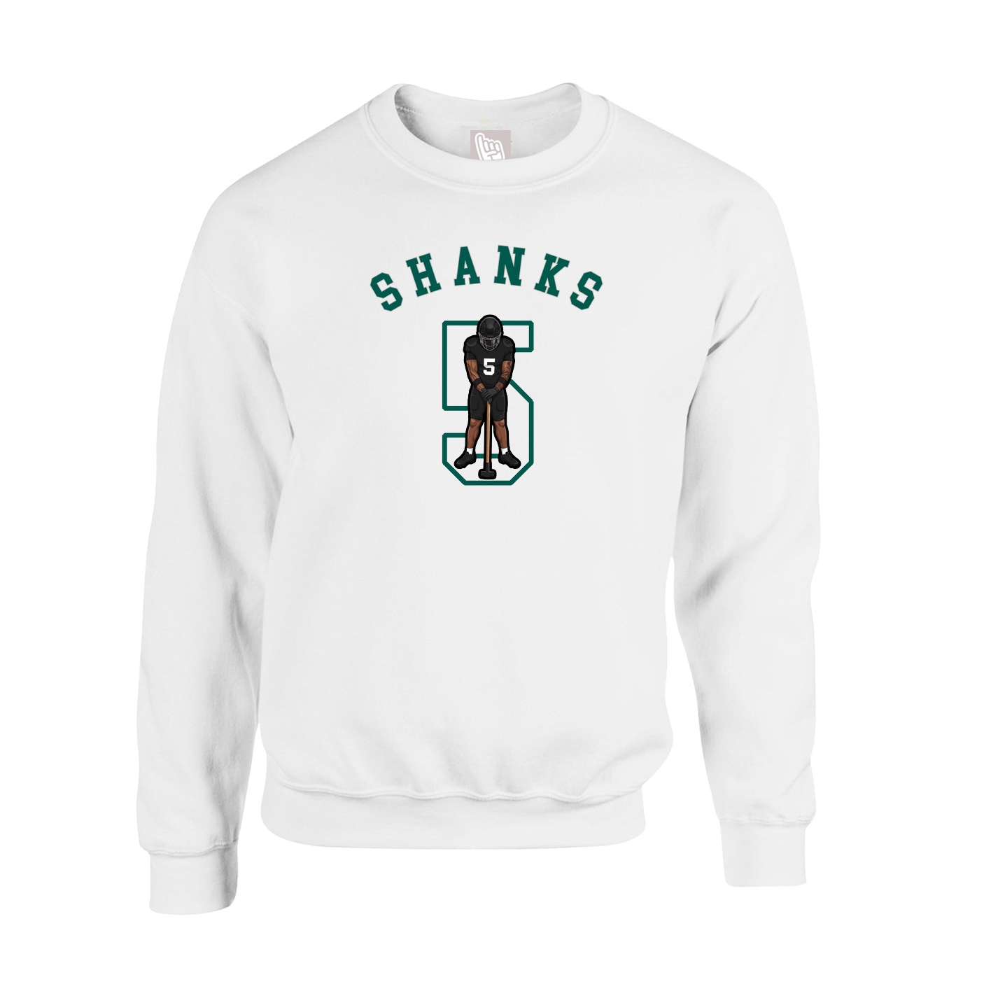 Fleece Crew — Shirsey Arch in White