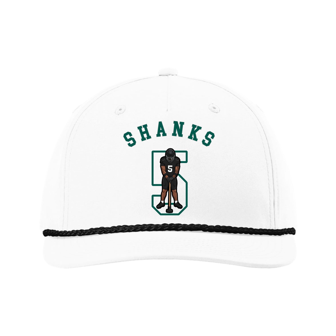 Five-Panel Classic Rope Cap — Shirsey Arch in White