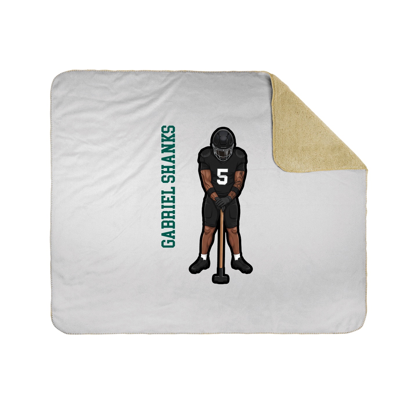 Throw Blanket — Name Vertical in White