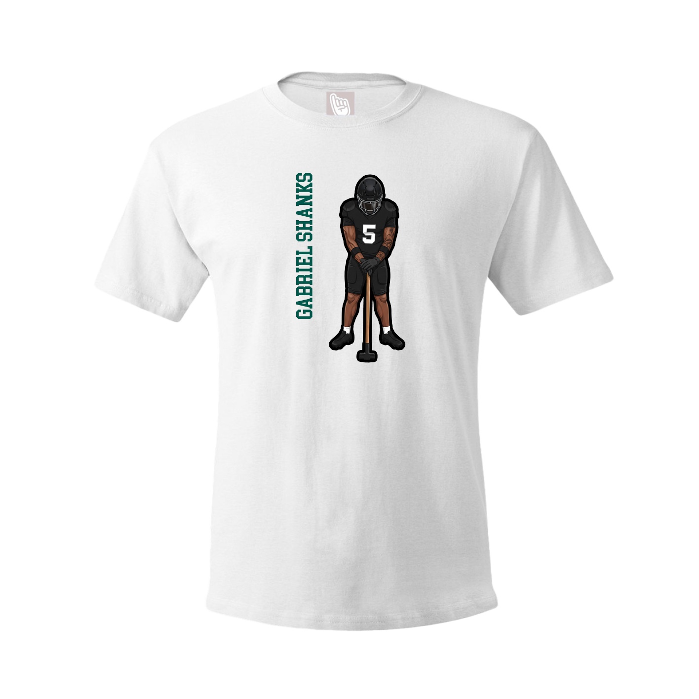 Youth Tee — Name Vertical in White
