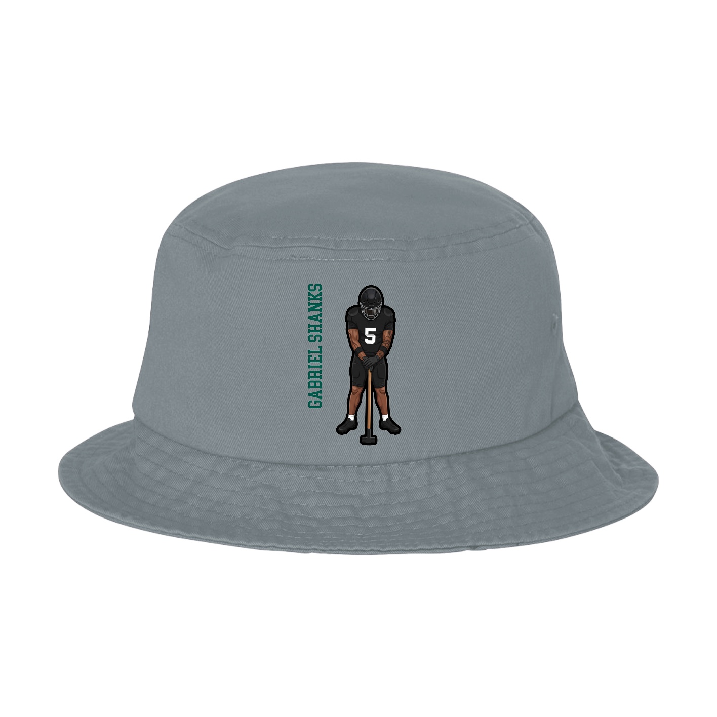 Bucket Cap — Name Vertical in Grey
